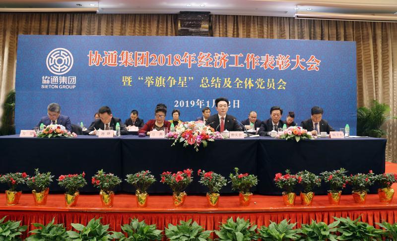 集團(tuán)召開2018年經(jīng)濟(jì)工作表彰大會暨“舉旗爭星”總結(jié)及全體黨員會